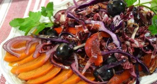 Ensalada de otoño en tonos rojos