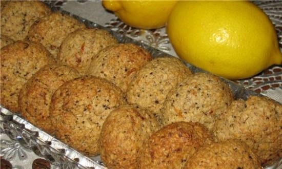 Biscotti di farina d'avena con caffè e scorza di limone