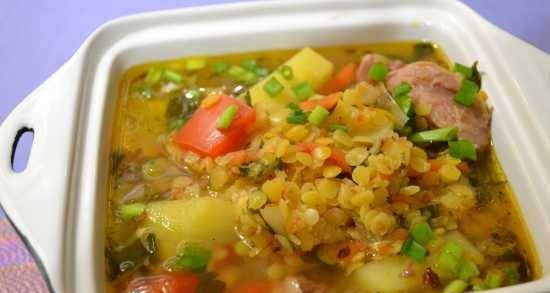 Sopa de lentejas (olla a presión multicocina Marca 6051)