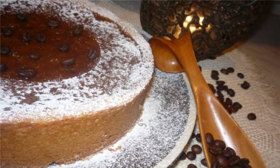 Pie with coffee and pumpkin filling