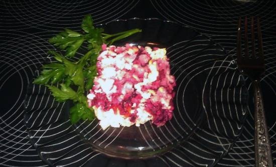 Herring under a fur coat with apples or my father's "signature" recipe.