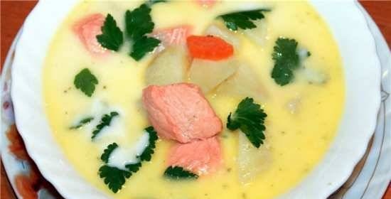 Fish soup with chicken broth