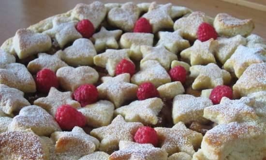 Tarta de manzana y frambuesa