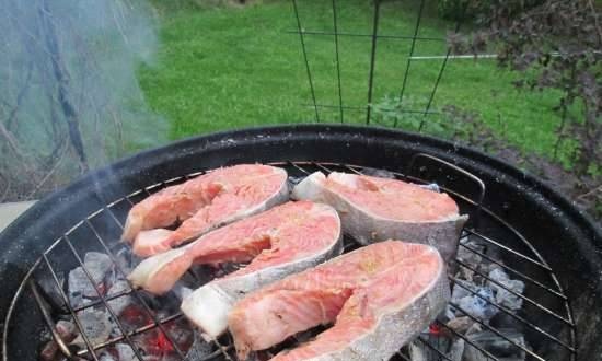 Salmon glazed with ginger and lime