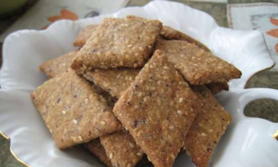 Volkoren crackers met zonnebloem, lijnzaad en sesamzaad (Peter Reinhart)