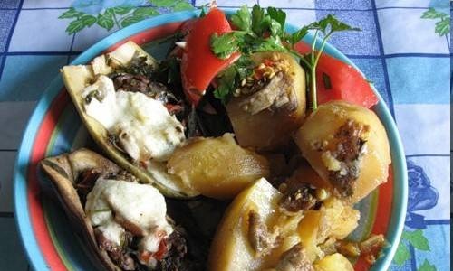 Slow Cooker fylt aubergine