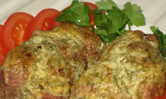 Rollitos de cerdo con relleno de huevo y tomate