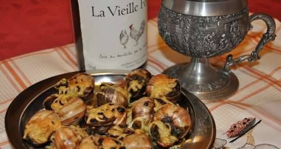 Baked grape snails