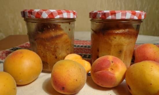 Pies in a glass. Apricot and chocolate cake in glass