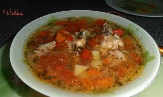 Chicken sopas na may gulay (Brand 6051 multi-pressure cooker)