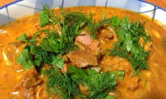 Spezzatino di manzo in salsa di pomodoro con verdure (Sous-Vid Steba SV-1)