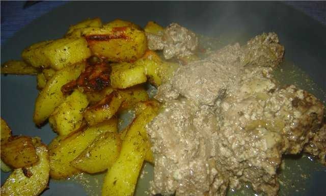 Stroganoff liver in a slow cooker