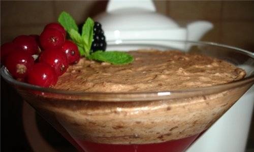 Gelatina di arancia con mousse al cioccolato