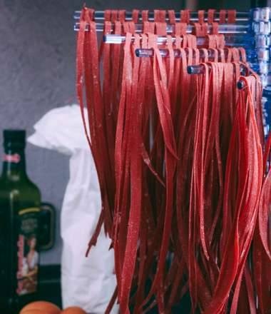 Homemade Spelling Beetroot Pasta