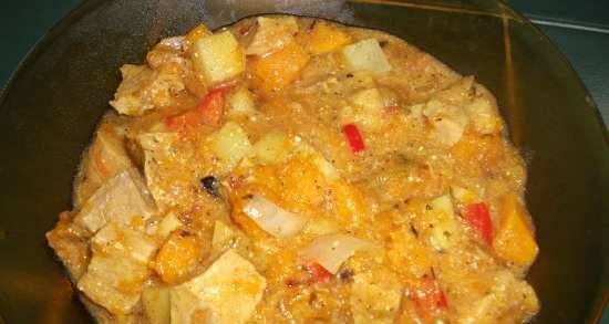 Gulasch di mammella piccante con frutta e verdura (Steba DD1)