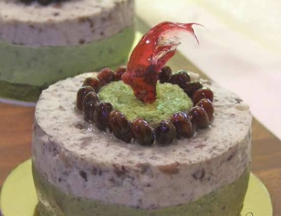 Pastís de mousse de matcha i adzuki