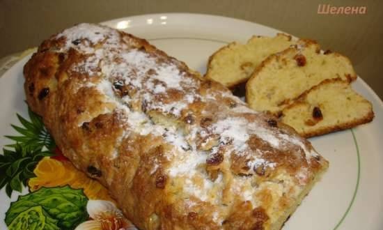 Festive curd roll with candied fruits and raisins