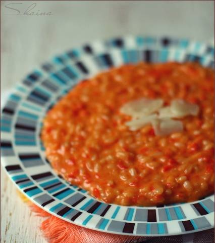 Risotto con pimiento dulce