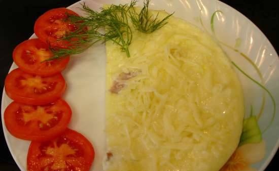 Tortilla con salchichas y queso (olla a presión Polaris 0305)