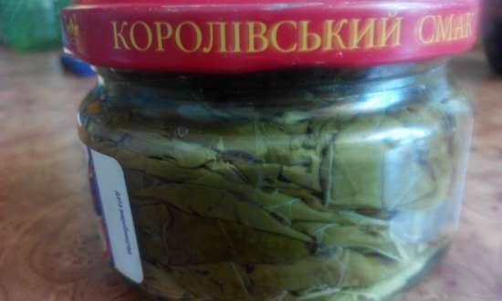 Pickled leaves for dolma