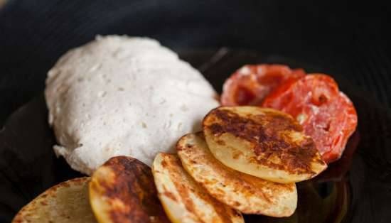 Chuleta de pollo picado con patatas con tecnología sous vide en una olla a presión Steba