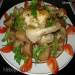 Festive duet dish: potatoes and chicken stuffed with mushrooms (pressure cooker Polaris 0305)