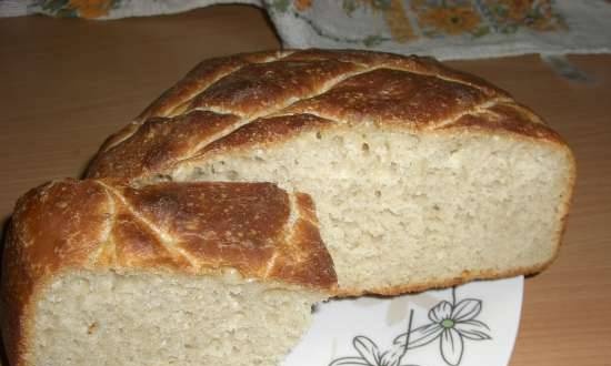 White bread for every day based on baguette on MK sourdough (oven)