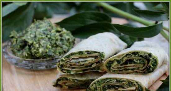 Chapati con dip verde