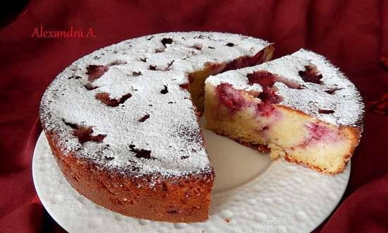 Pastel de fresa (baya) con kéfir