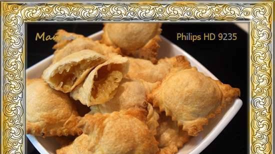 Sladké nafouknuté ravioly ve fritéze Philips HD9235