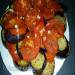 Fried eggplants with tomatoes