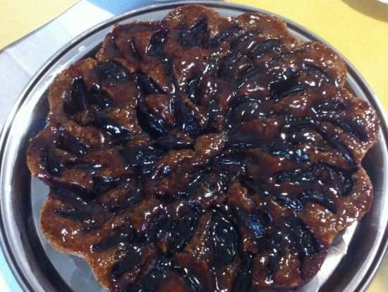 Nut cake with plums