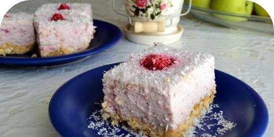 Tarta de queso de naranja con mascarpone y gelatina de frutos rojos