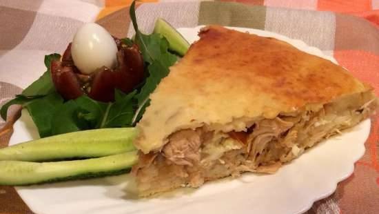 Torta con riso, pollo e uova di quaglia (pizzaiolo Princess)