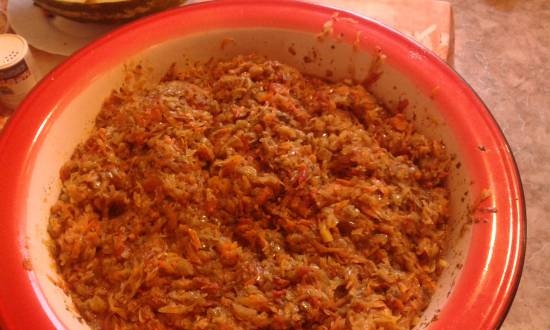 Frozen cabbage soup with sauerkraut