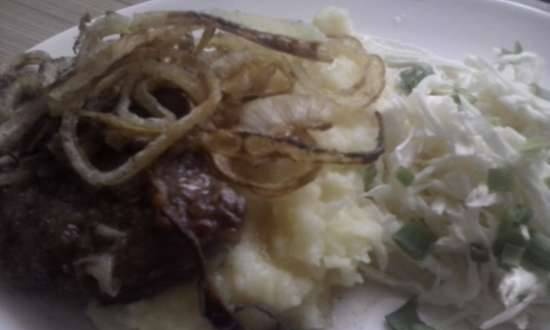 เนื้อลูกวัวย่างกับหัวหอม (Zwiebelrostbraten)