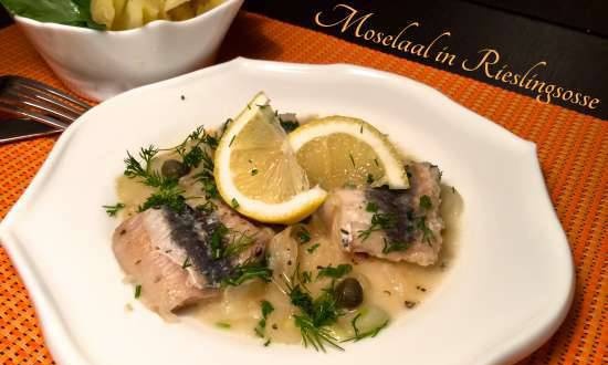 Anguila de Moselle amb salsa Riesling (Moselaal a Rieslingsosse)