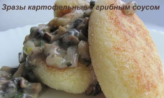 Potato zrazy with mushroom sauce