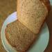 Plain gray bread with fruit smoothie