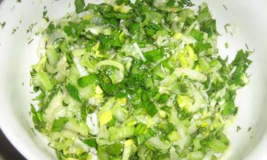 Groene salade met daslook