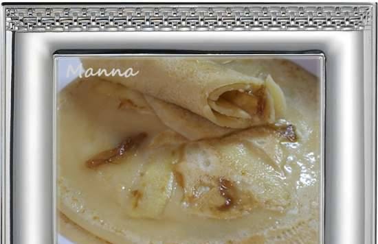 Panqueques con manzanas al horno y pétalos de rosa confitados (revisión de Brand 351 y Steba CR35)