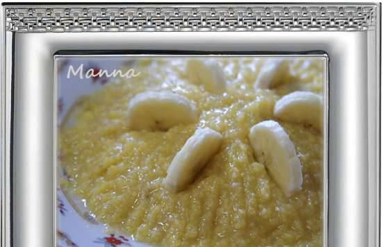 Corn porridge with honey and banana (multicooker Philips HD3197)