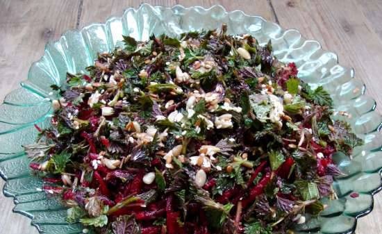 Nettle at beetroot salad