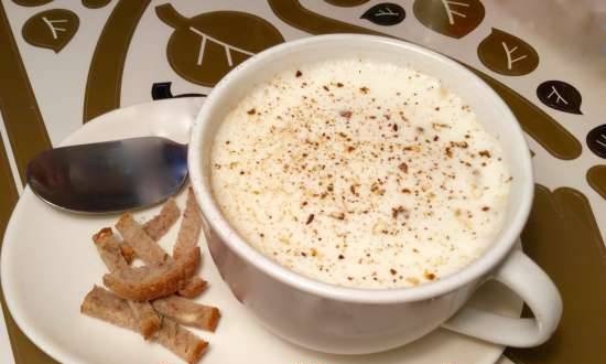 Mushroom soup Cappuccino with wild mushrooms