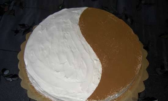 Tarta de día y noche con mermelada y galletas