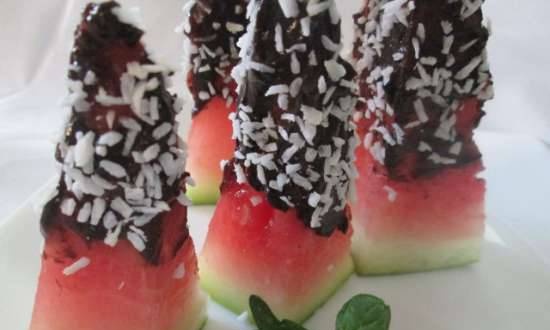 Watermelon in chocolate Mont Blanc