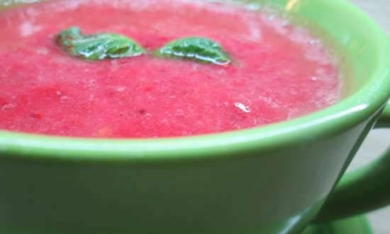 Vannmelon-tomat gazpacho