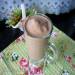 Banana, cocoa and flax bran soft ice cream or cream smoothie