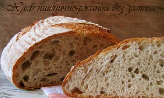 Pane di segale e grano senza impastare