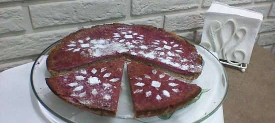 Tarta de chocolate con crema de arándanos rojos